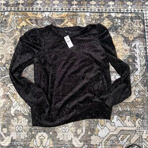 Express Glittery Black Long Sleeve Top